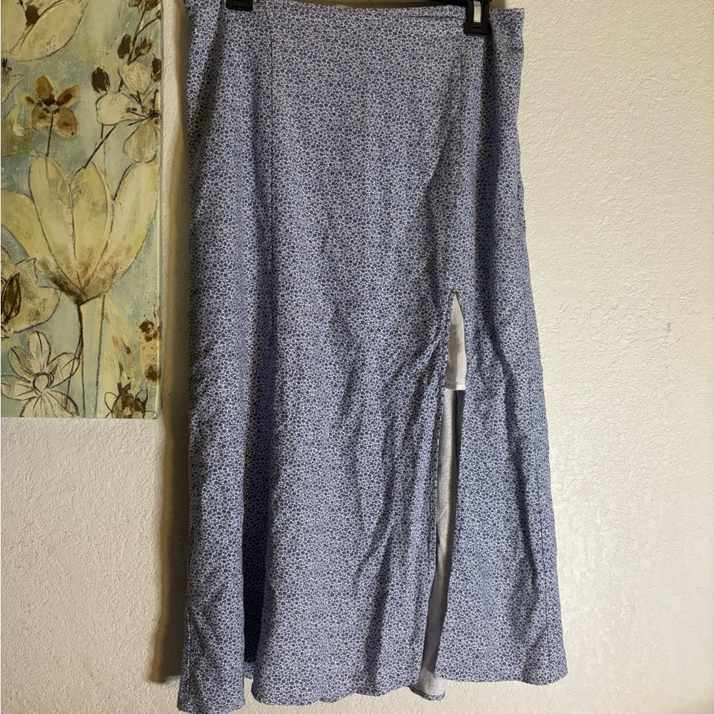 Abercrombie & Fitch Light Blue Floral Maxi Skirt